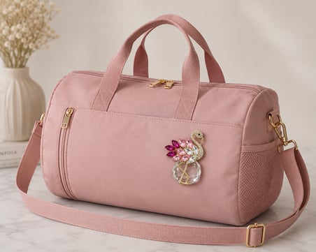 Zirkon Taşlı Flamingo Kadın Broş – Zarif Kristal Tasarım Şık Hediye Premium