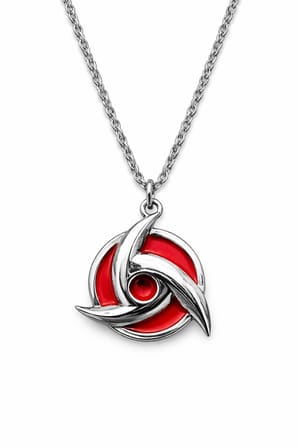 Anime Uchiha Itachi Sharingan Kolye – 925 Ayar Gümüş Kaplama Metal Kolye 60 cm Zincir