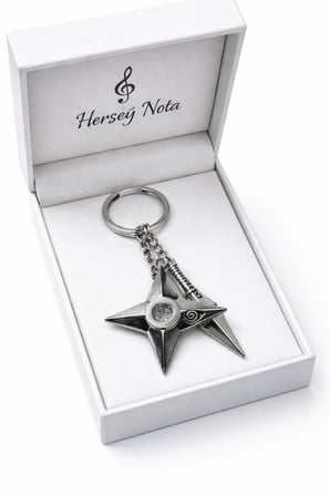 Naruto Şuriken Kunai Desenli Gümüş Renk Anahtarlık Unisex Yetişkin Anime