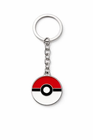 Pokemon Poke Topu Figürlü Anahtarlık Gümüş Renk Metal Unisex Yetişkin