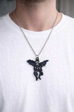 Death Note Ryuk Figür Metal Kolye Gümüş Renk 60 cm Zincir Unisex