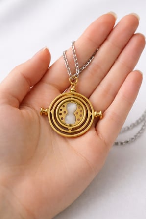 Harry Potter Zaman Döndürücü Kolye Gümüş Renk 60 cm Unisex Metal Aksesuar