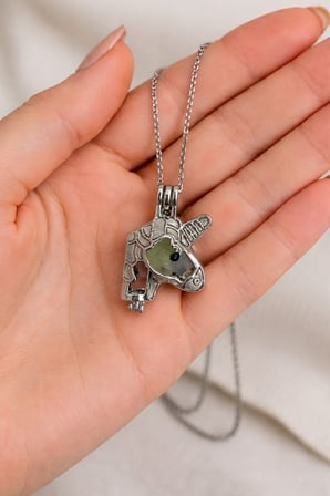 Unicorn Kolye Gümüş Renk Parlayan 60 cm Zincir Unisex Metal Aksesuar