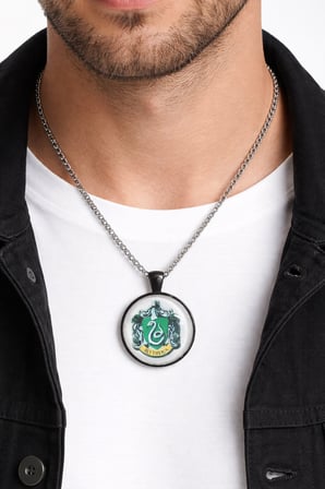 Unisex Metal Slytherin Yılan Desenli Yeşil Kolye Aksesuar