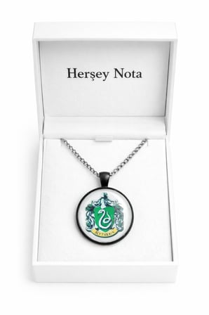 Unisex Metal Slytherin Yılan Desenli Yeşil Kolye Aksesuar