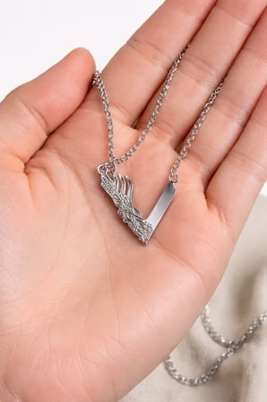 Vikings Unisex Gümüş Renk Zincir Kolye 60 cm Metal Tasarım Kadın Erkek Uyumlu