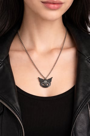 Unisex Kurukafa Kedi Figürlü Metal Kolye Gümüş Renk 60 cm