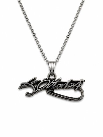 Atatürk İmzalı Gümüş Renk Metal Kolye Şık ve Anlamlı Hediye Aksesuarı