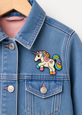Renkli Unicorn Figürlü Çocuk Rozeti – Çanta ve Kıyafet İçin Hediye