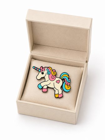 Renkli Unicorn Figürlü Çocuk Rozeti – Çanta ve Kıyafet İçin Hediye