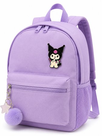 Kuromi Figürlü Siyah Pembe Sevimli Metal Rozet Çanta ve Yaka Hediye Aksesuarı