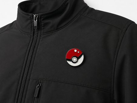 Poké Topu Tasarımlı Kırmızı Beyaz Koleksiyon Rozeti Anime Severlere Hediye