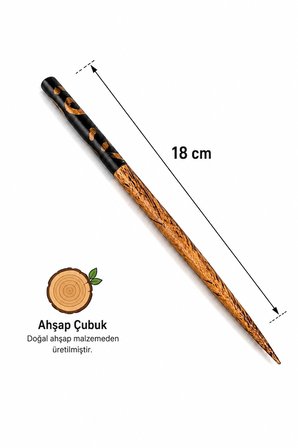 El Yapımı Ahşap Kadın Saç Çubuğu – Japon Esintili Topuz Tokası | Şık Saç