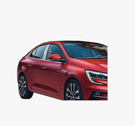 Renault Megane 4 2015-2025 Sedan Krom Kapı Direği 6 Parça Krom Paslanmaz Çelik Cam Direk