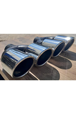 90 Mm Çiftli Egzoz Ucu Sağ Sol Takım ( Iki Adet) Uyumlu