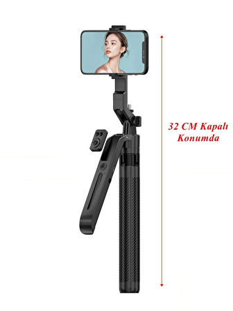 Akıllı Takip Tripodu Selfie Çubuğu 180 Cm 360° Uzaktan Kumandalı Devrilmez Ayaklı