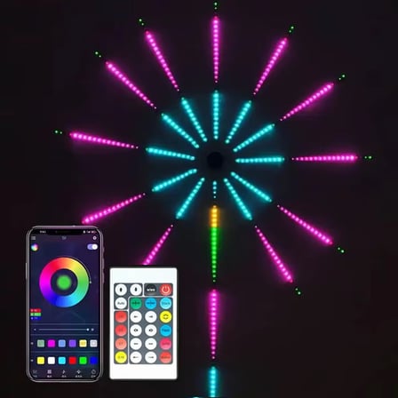 Müzik Ritimli Akıllı RGB LED Şerit aydınlatma - Havai Fişek Efektli Ambiyans Lambası (5W - USB Bağlantılı)