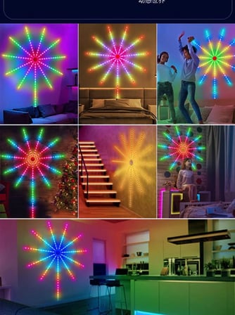 Müzik Ritimli Akıllı RGB LED Şerit aydınlatma - Havai Fişek Efektli Ambiyans Lambası (5W - USB Bağlantılı)