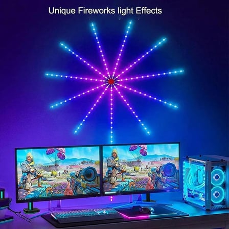 Müzik Ritimli Akıllı RGB LED Şerit aydınlatma - Havai Fişek Efektli Ambiyans Lambası (5W - USB Bağlantılı)