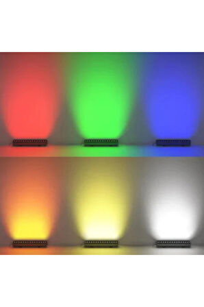 20 Cm (6W) Rgb Kumandalı Wallwasher Duvar Boyama, Ağaç Boyama, Cami Ve Minare Aydınlatma (RGB)