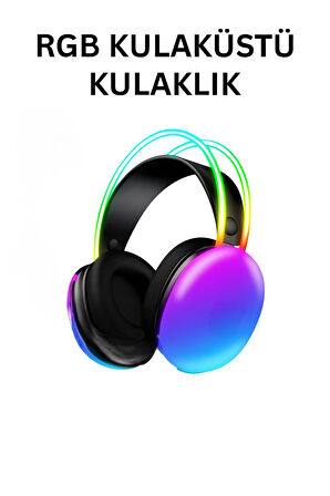 QASUL Disco Pulse Led Işık Ses Bluetooth V5.3 Kablosuz Kulak üstü Kulaklık