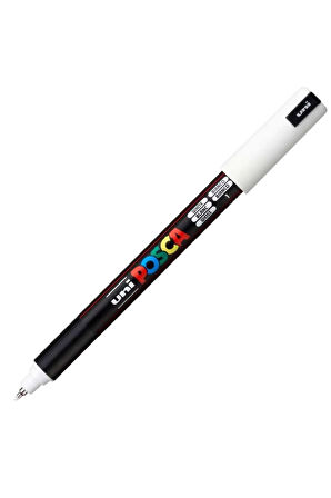 Posca Uni Pc-1Mr Renkli Boya Marker Kalemler Ultra İnce 0,7 Mm Beyaz (3 Adet)