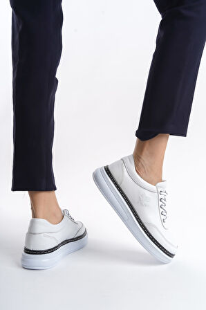 İçi Dışı Deri Hafif Taban Günlük Kadın Sneakers Ayakkabı  Rh7023