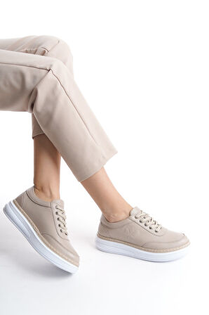 İçi Dışı Deri Hafif Taban Günlük Kadın Sneakers Ayakkabı  Rh7023