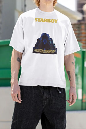 The Weekend Starboy Albüm Baskılı Unisex Tişört, Oversize Rapper Rap Tişört