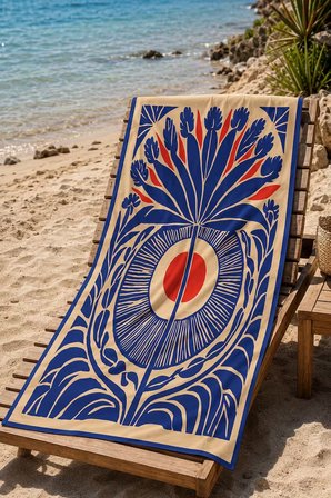 Gökova Home Rhythm of the Sun Plaj Havlusu Mikrofiber 75x150 cm Çiçekli Hızlı Kuruyan