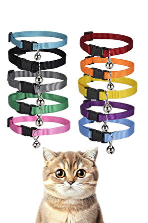 Ayarlanabilir Kumaş Zilli Kedi Tasması 1 Adet