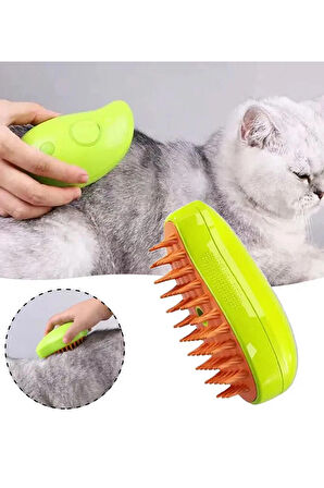 Buharlı Yumuşak Kedi Köpek Yıkama Tüy Toplama Tarağı Kedi Köpek Diş Temizleme Fırçası 2'li Set