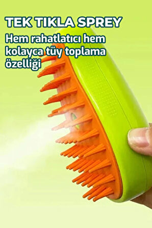 Buharlı Yumuşak Kedi Köpek Yıkama Tüy Toplama Tarağı Kedi Köpek Diş Temizleme Fırçası 2'li Set