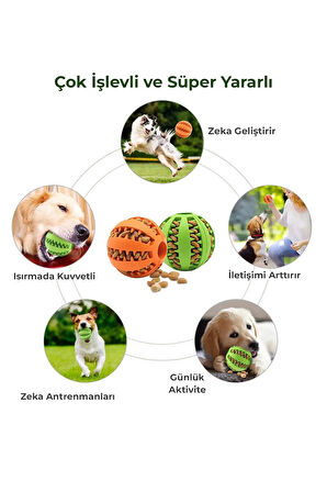 Mama Hazneli Köpek Eğitim Oyun Topu Kemik Şeklinde Köpek Isırma Oyuncağı 2'li Set