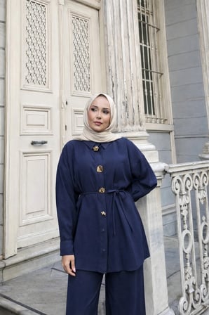 Rina Pantolonlu Tesettür Takım