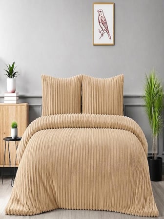  Merinos Diamond Kürk Riva Desen Comforter Set, Çift Kişilik Yorgan Seti (220x240)