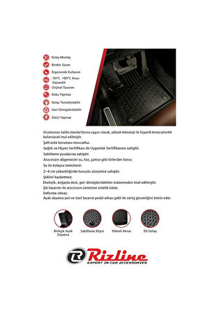 Kia Picanto 2008 Model 3D Ekstra Havuzlu Paspas