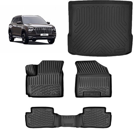 Rizline Hyundai Creta 2019 Ve Sonrası 3D Paspas Ve Bagaj Havuzu Set