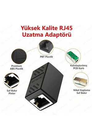 RJ45 Dişi Dişi Ara Bağlantı Aparatı 1000 Mbps Gigabit Ethernet Kablo Uzatma Konnektörü Cat5 Cat6 Cat7 Cat8 Uyumlu Ağ Çoklayıcı Ethernet Birleştirici Adaptör Jak Çoğaltıcı Dönüştürücü