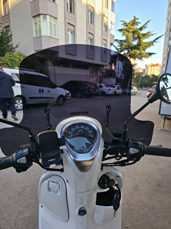 MOTOCAM Rks Letbe LB 125 Ön Cam 2023-2025 Model 45cm Siyah Renkli 4mm ELCİKLİ APARAT GÖNDERİLMEYECEK