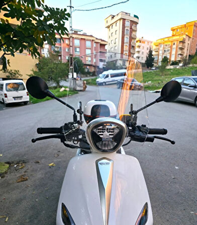 MOTOCAM Rks Letbe LB 125 Ön Cam 2023-2025 Model 44cm Şeffaf Renkli 4mm ELCİKSİZ APARAT GÖNDERİLMEYECEK