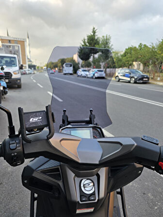 MOTOCAM RKS Lince 125 Siperlik Ön Cam 2021-2025 Model 55cm Füme Renkli 4mm KISA SPOR CAM