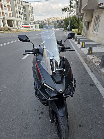 MOTOCAM RKS Lince 125 Siperlik Ön Cam 2021-2025 Model 55cm Şeffaf Renkli 4mm KISA SPOR CAM