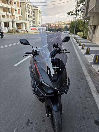 MOTOCAM RKS Lince 125 Siperlik Ön Cam 2021-2025 Model 65cm Füme Renkli 4mm ORTA BOYLU