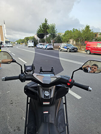 MOTOCAM RKS Lince 125 Siperlik Ön Cam 2021-2025 Model 65cm Füme Renkli 4mm ORTA BOYLU