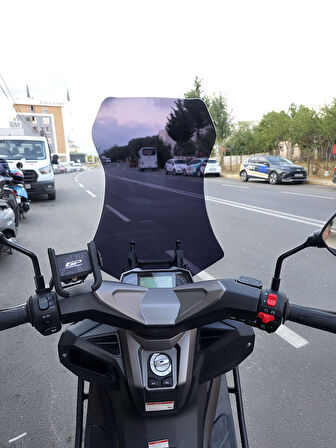 MOTOCAM RKS Lince 125 Siperlik Ön Cam 2021-2025 Model 75cm Siyah Renkli 4mm UZUN CAM