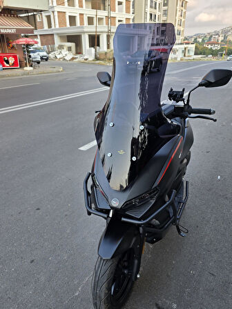 MOTOCAM RKS Lince 125 Siperlik Ön Cam 2021-2025 Model 78cm Siyah Renkli 4mm UZUN CAM