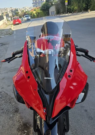 MOTOCAM RKS SRK 450 RA Ön Cam 2023-2026 Model 42cm Şeffaf Renkli 4mm