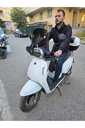 MOTOCAM RKS VPS 125 Siperlik Ön Cam 2022-2025 Model 42cm Siyah Renkli 4mm