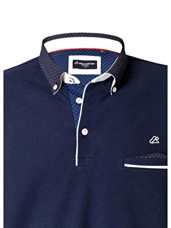 POLOKOTON %100 Pamuk Lacivert Polo Yaka Cepli Gömlek Yaka Erkek Kısa Kollu T-Shirt – Şık ve Nefes Alabilen Yazlık Tasarım